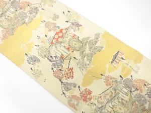 アンティーク 綴れ行幸模様織出し袋帯(材料)